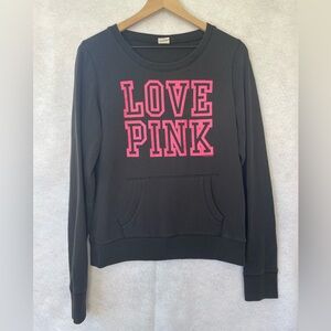 PINK Love Pink Crew Neck Women’s Large Black and Pink